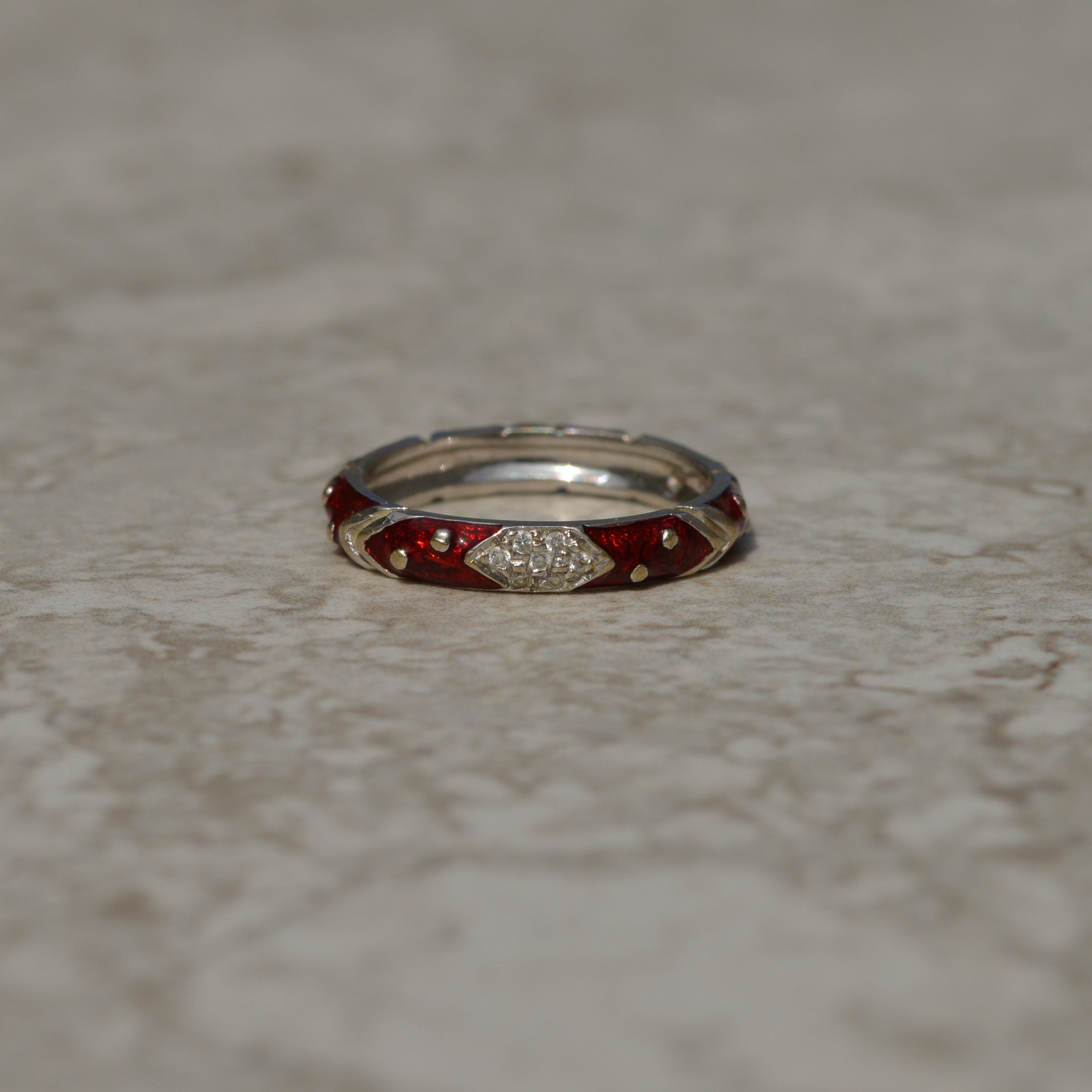 Vintage Hidalgo Diamond & Enamel Band
