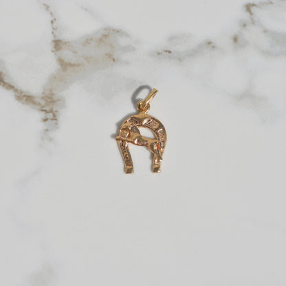 Vintage Horseshoe and Horse Charm 14k