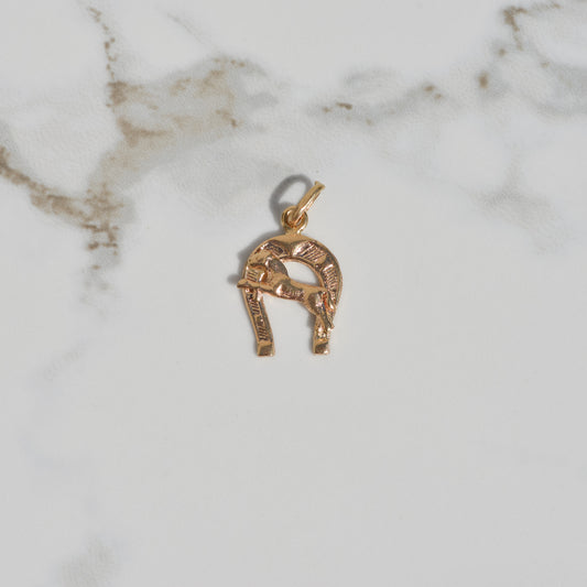 Vintage Horseshoe and Horse Charm 14k