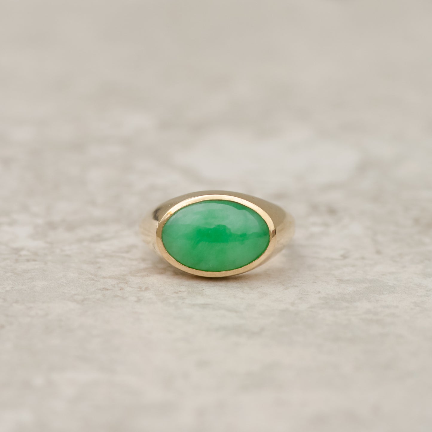 Vintage Jade Oval Signet Ring