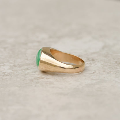 Vintage Jade Oval Signet Ring