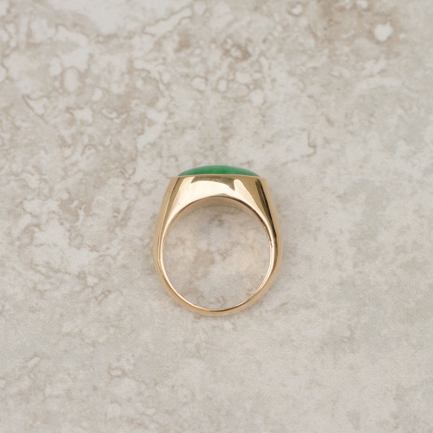 Vintage Jade Oval Signet Ring