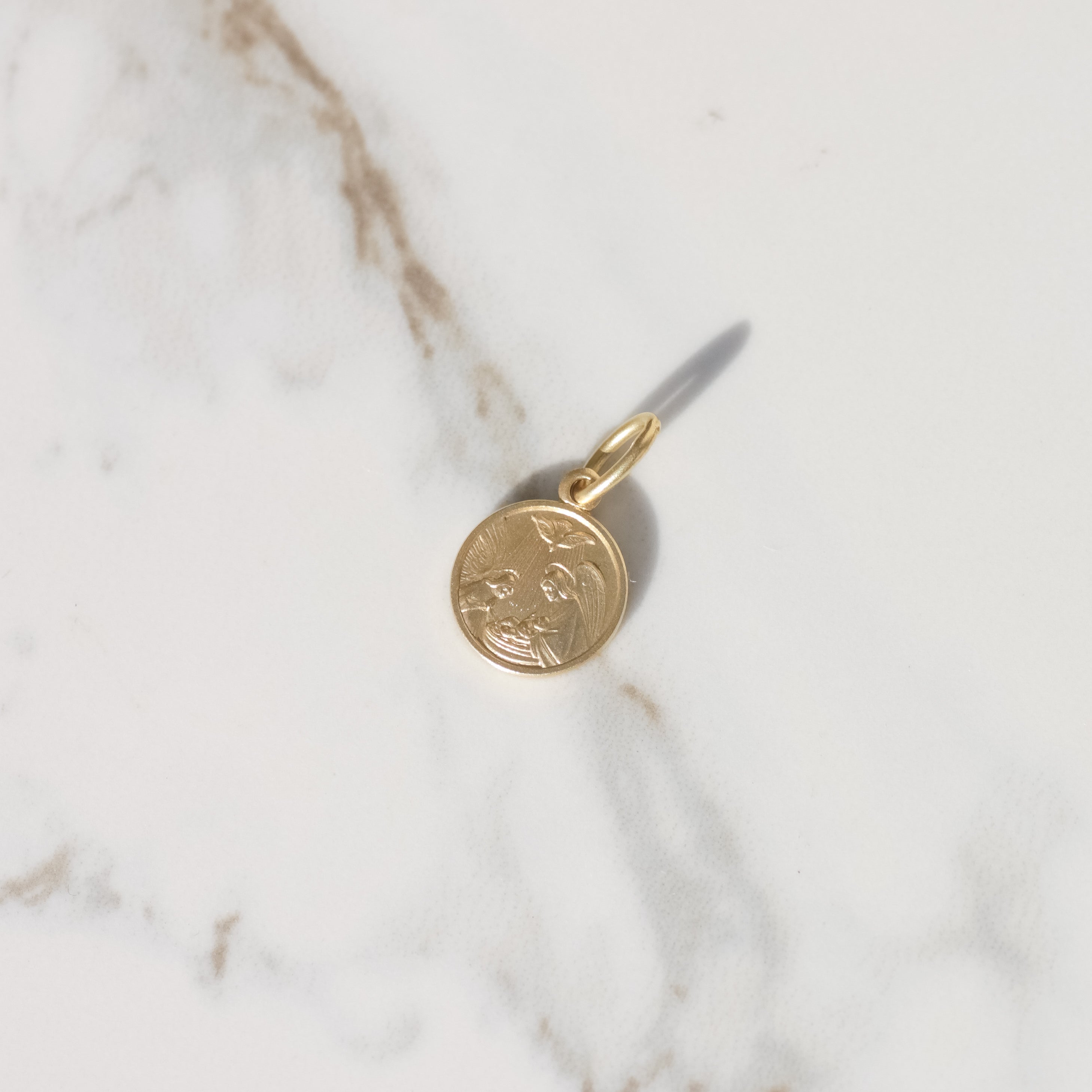 Vintage Nativity Scene Medallion Charm