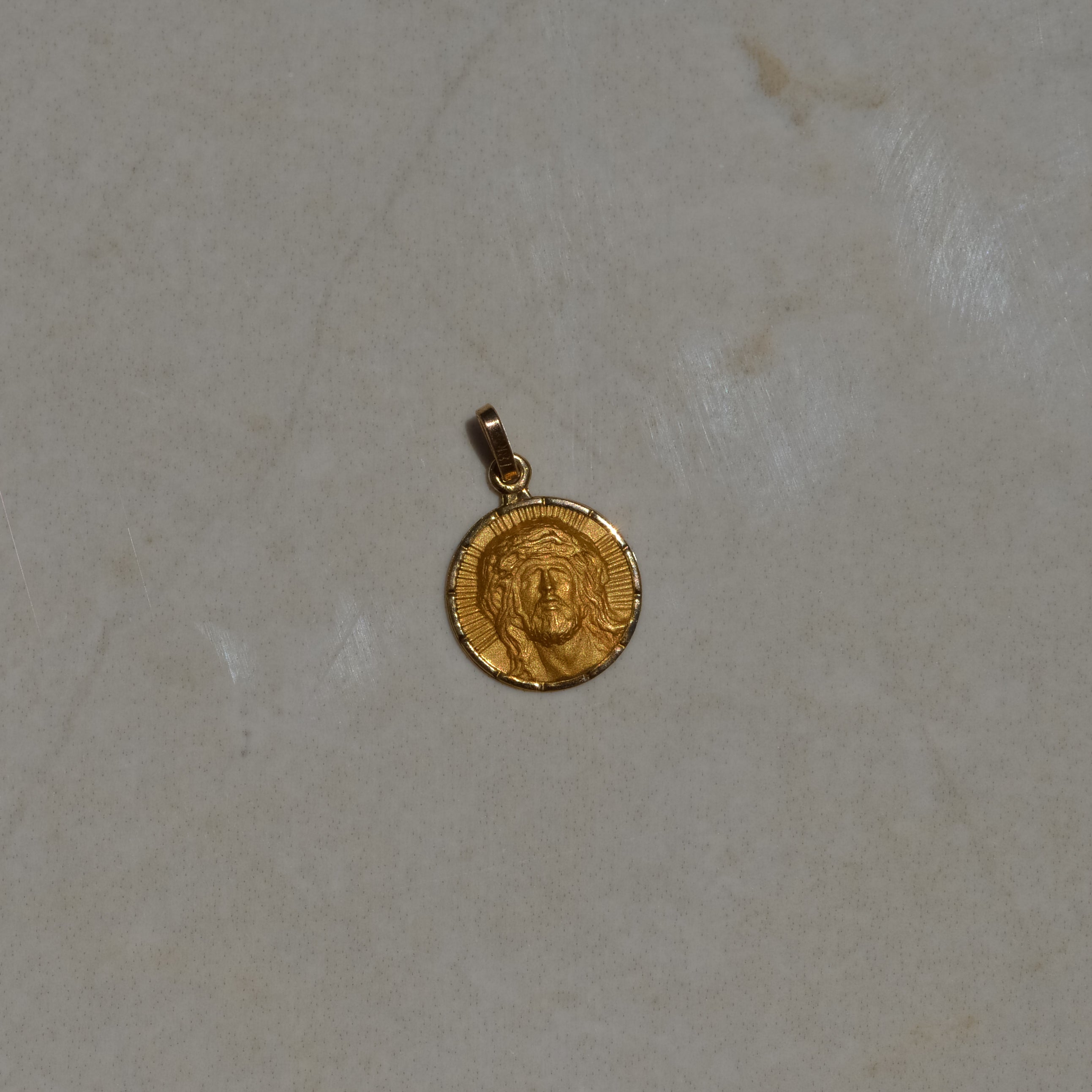 Vintage Jesus Mini Medallion Charm