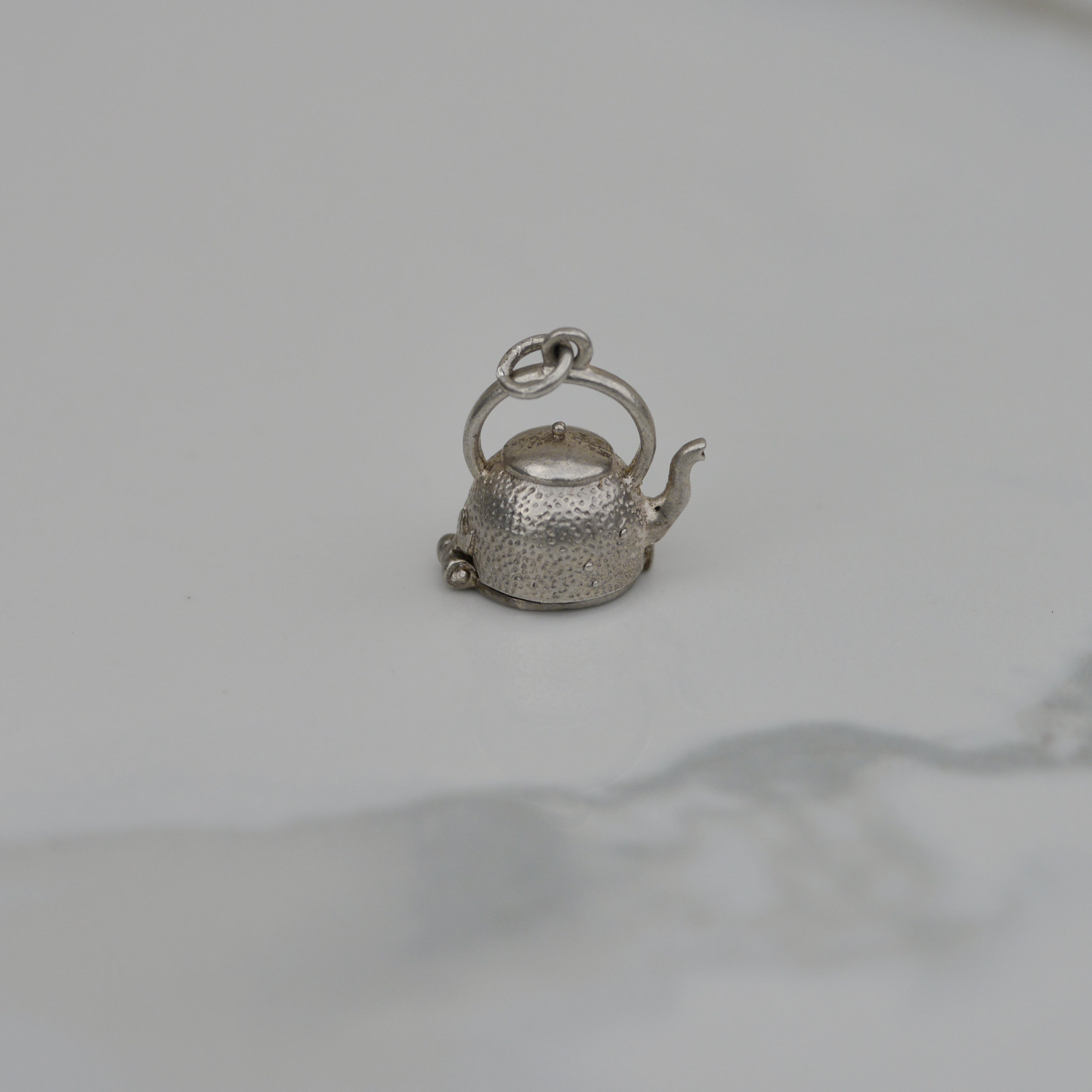 Vintage Sterling Kettle Charm