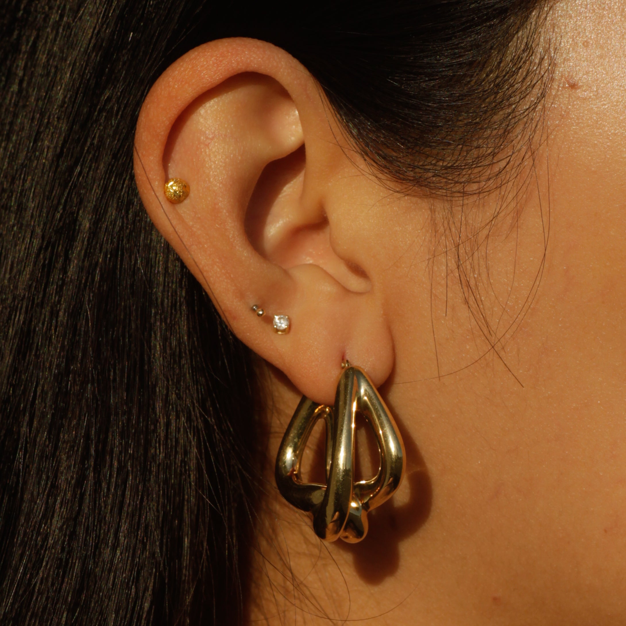 Vintage Knotted Hoop Earrings 14k