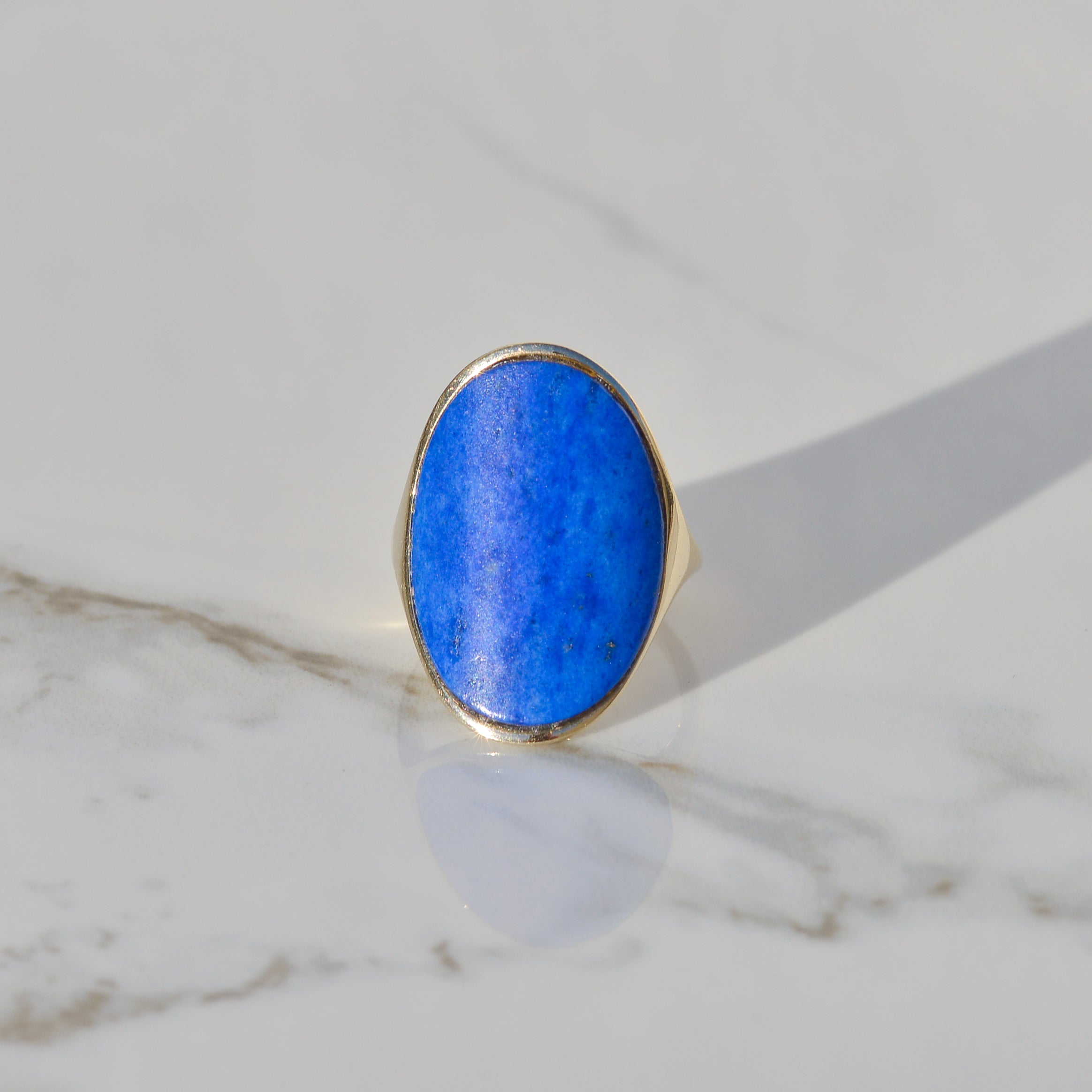 Vintage Lapis Saddle-shaped Ring