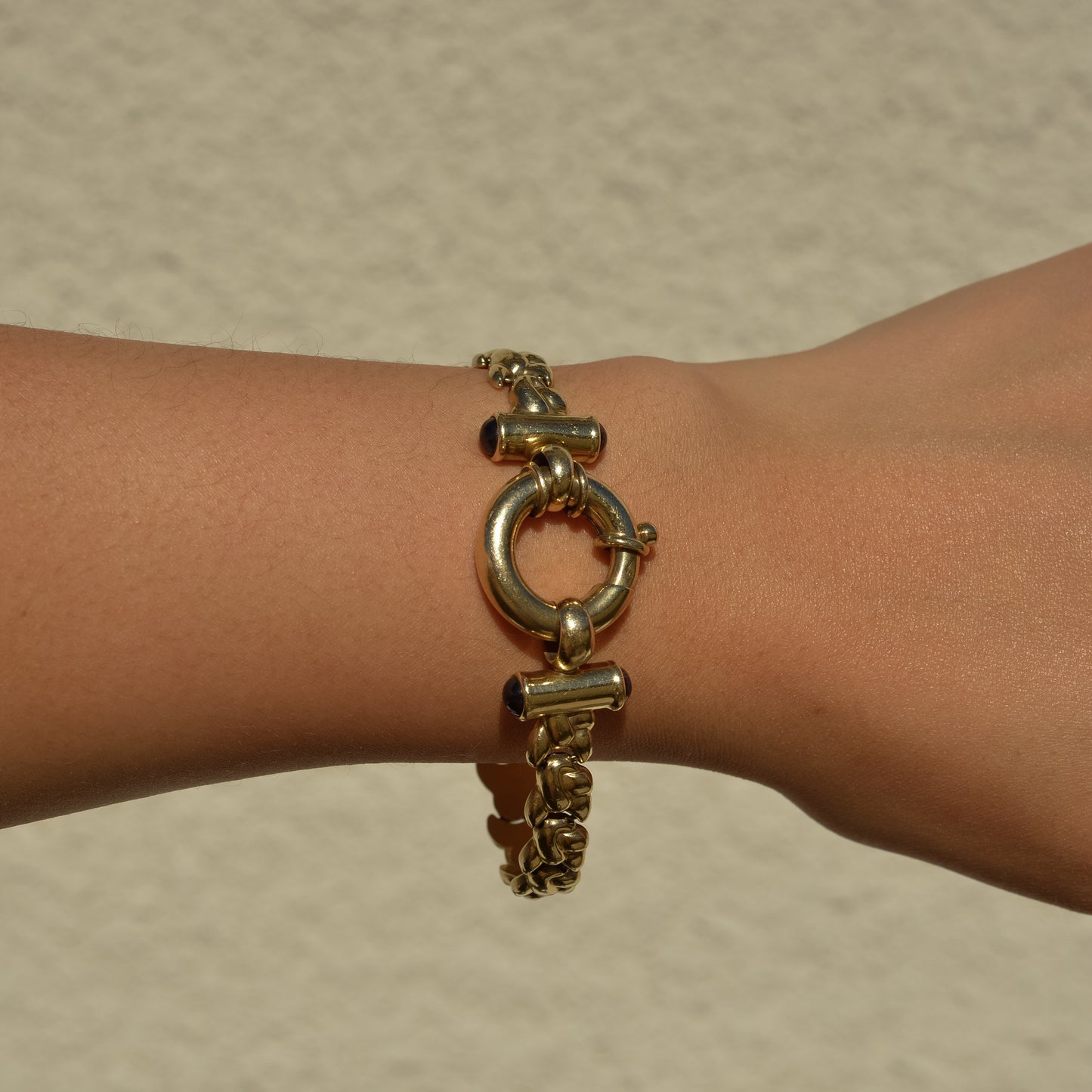 Vintage Woven Link Bracelet with Large Clasp