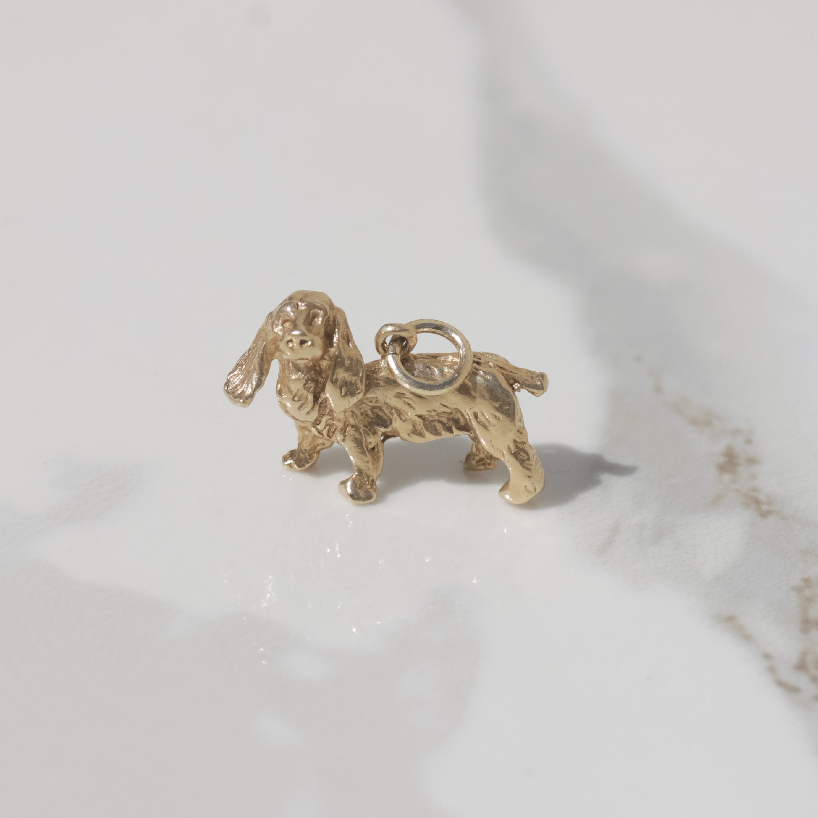 Vintage Dog Charm 14k