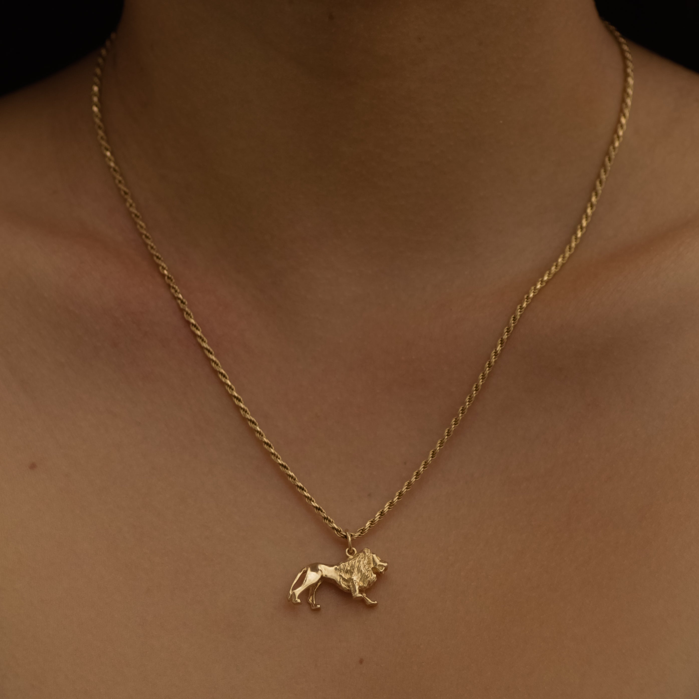 Vintage Lion Charm 14k