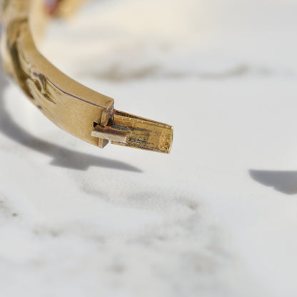 Antique Amethyst Lion Bangle 14k Gold