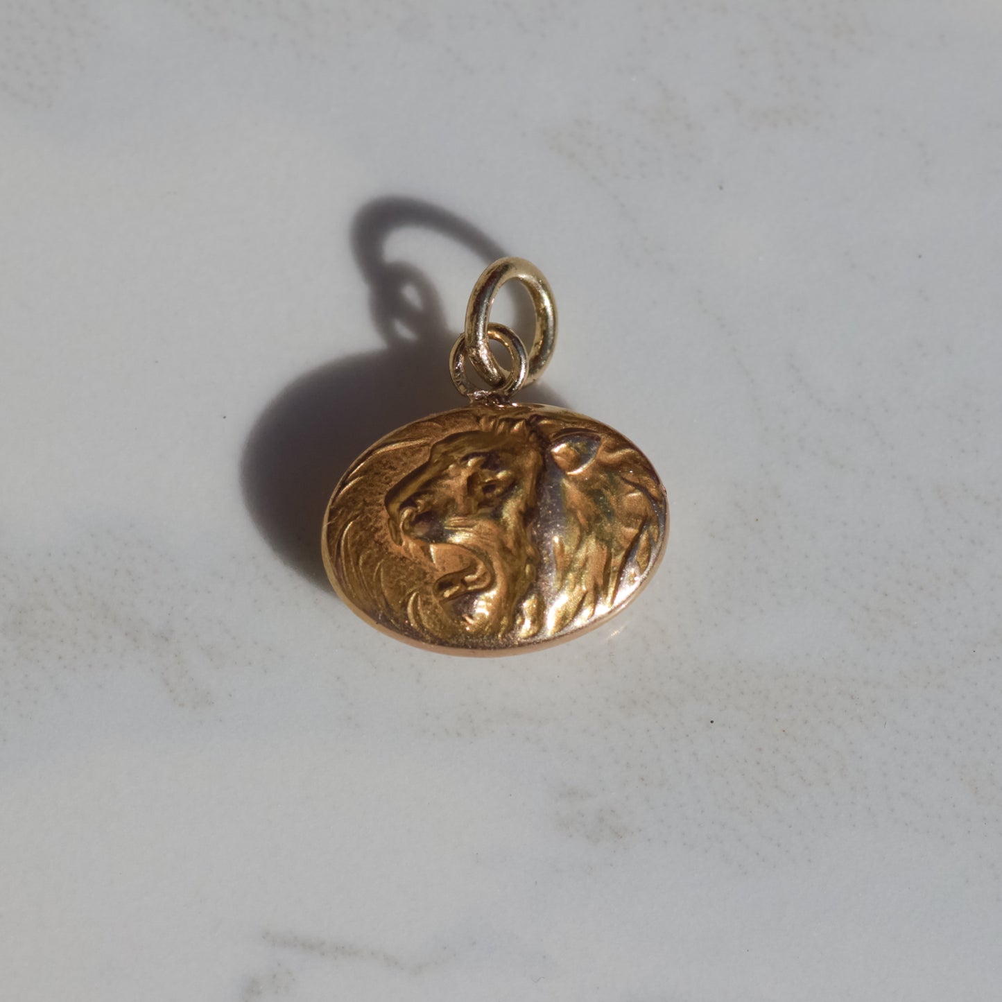 Antique Lion Pendant 14k