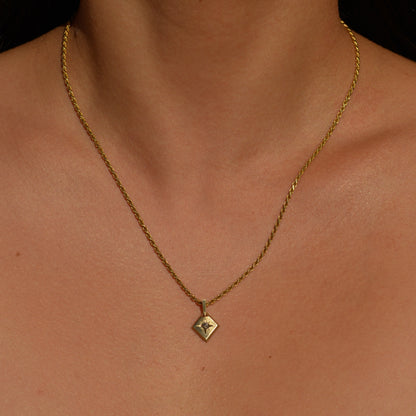 Lozenge Star-set charm, diamond