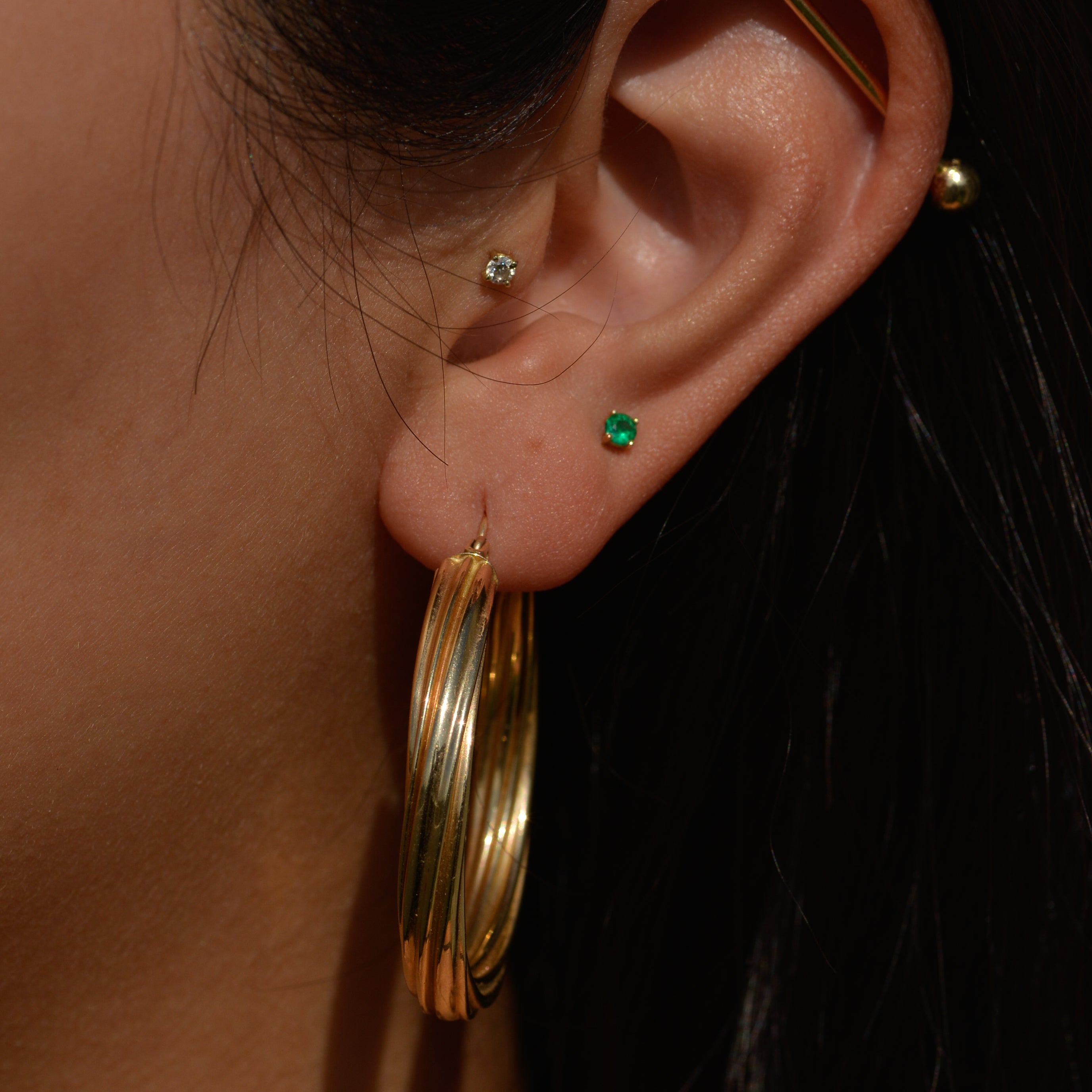 Vintage Large Twist Hoops