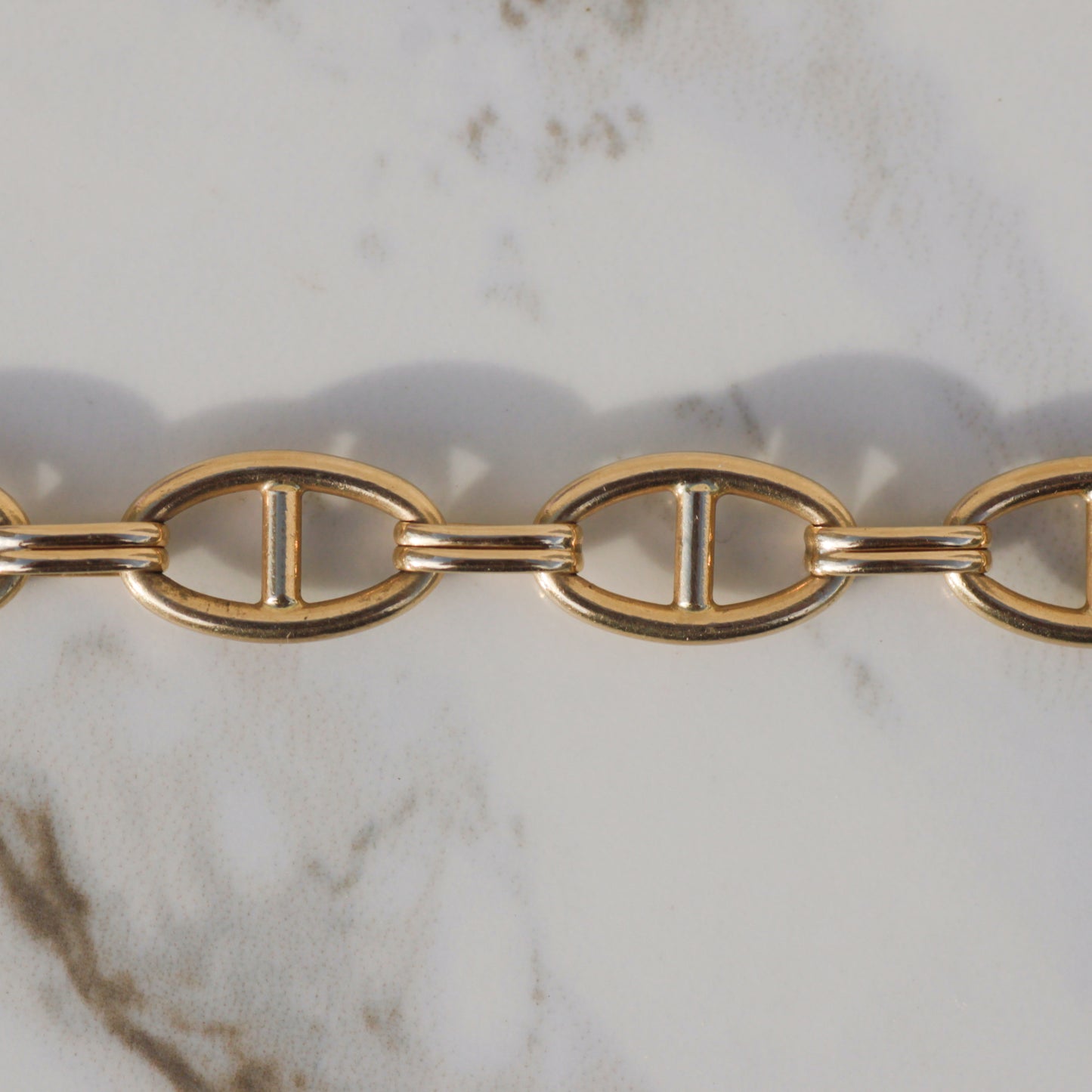 Vintage Mariner Link Bracelet 8" 14k Gold