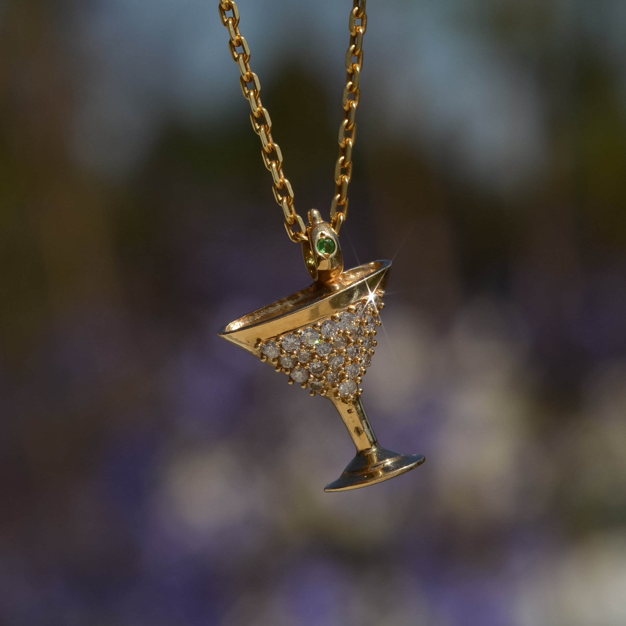 Vintage Diamond Martini Charm