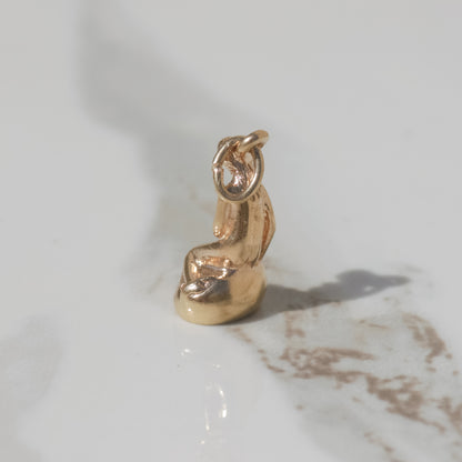 Vintage Little Mermaid Statue Charm 14k