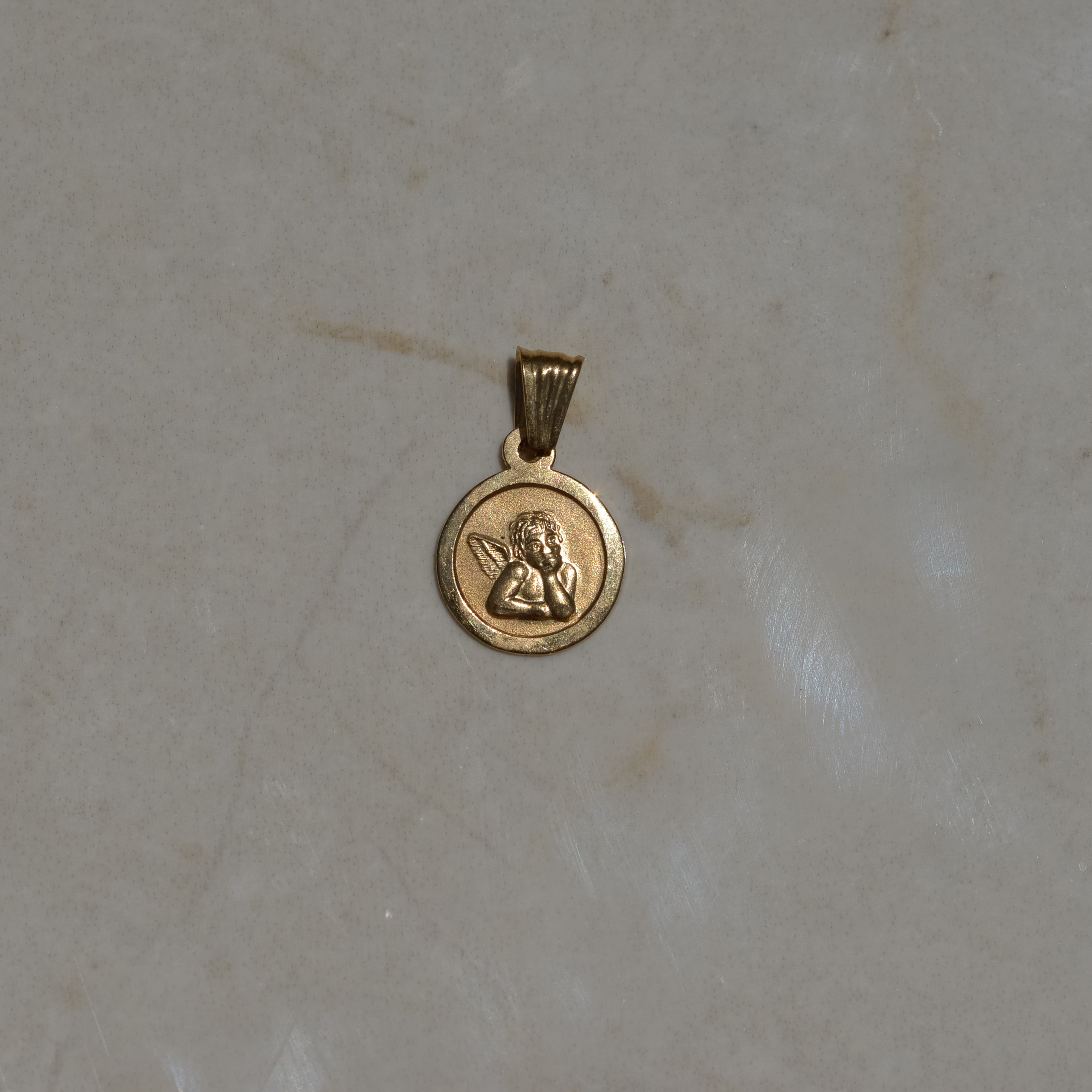 Vintage Cherub Mini Medallion Charm
