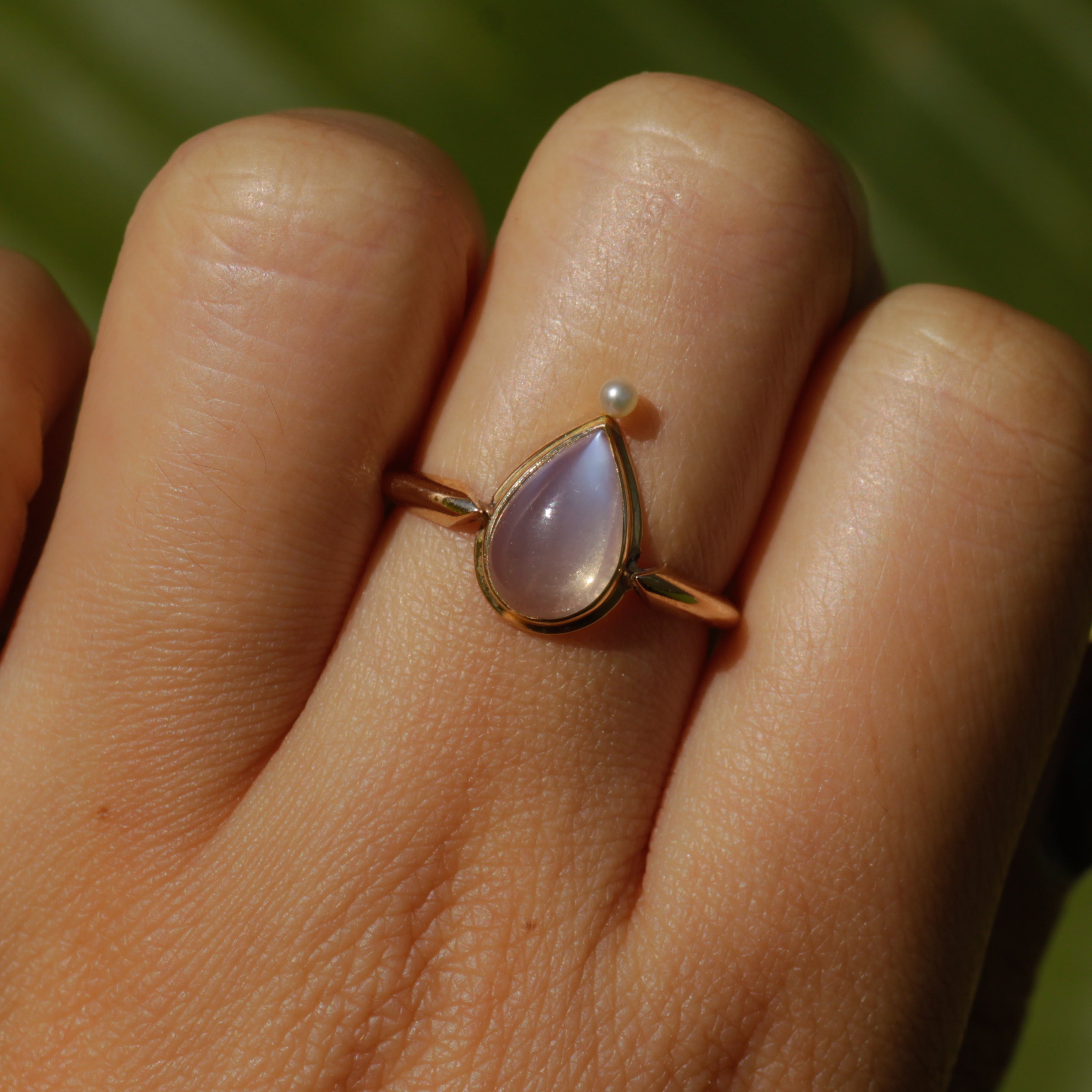 Vintage Moonstone and Pearl Ring