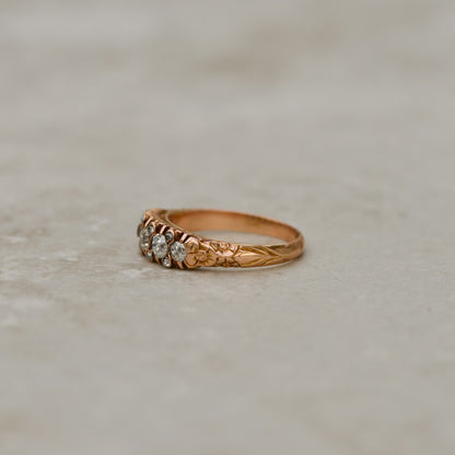Art Nouveau Old Mine & Rosecut Diamond Band