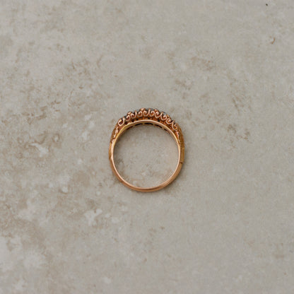 Art Nouveau Old Mine & Rosecut Diamond Band