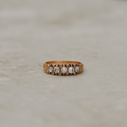 Art Nouveau Old Mine & Rosecut Diamond Band