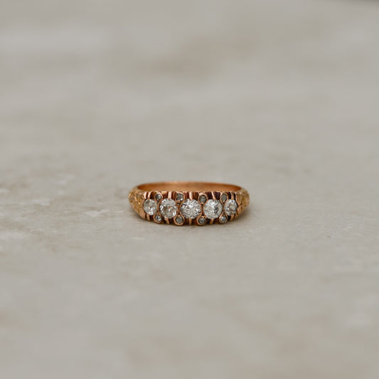 Art Nouveau Old Mine & Rosecut Diamond Band