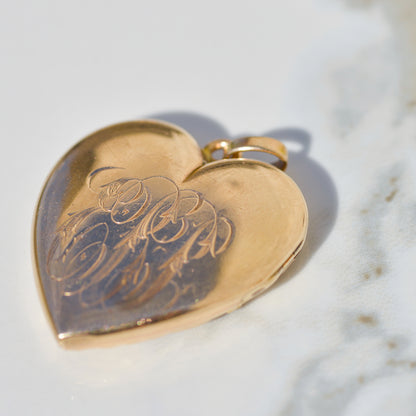 Antique Repoussé Heart-Shaped Locket 12k