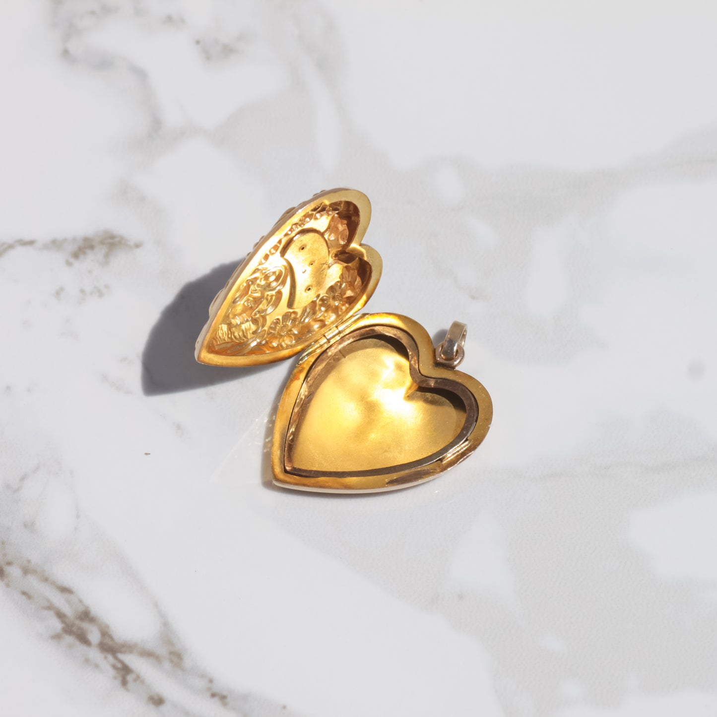 Antique Repoussé Heart-Shaped Locket 12k