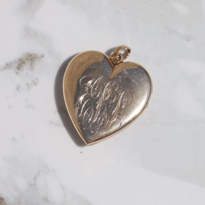 Antique Repoussé Heart-Shaped Locket 12k