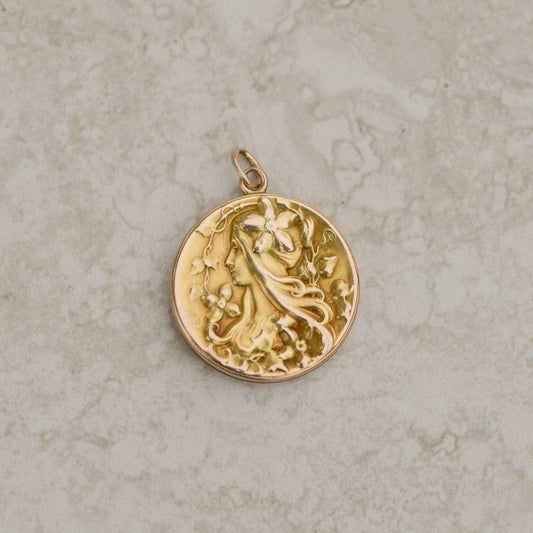 Art Nouveau Maiden Locket