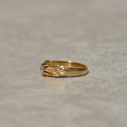 Art Nouveau Belcher-set 0.4ct Diamond Ring