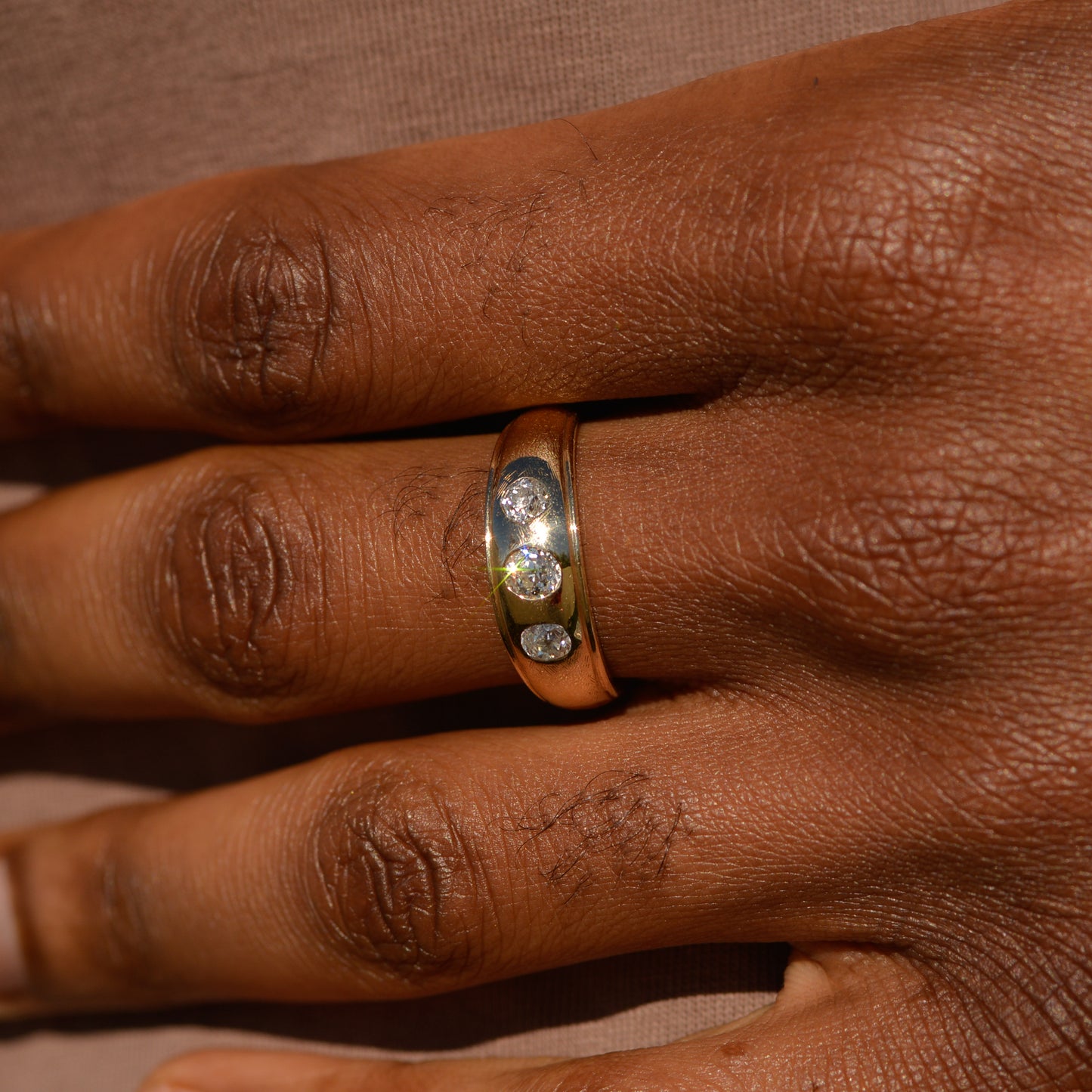 Vintage Three Old Mine Diamond Ring