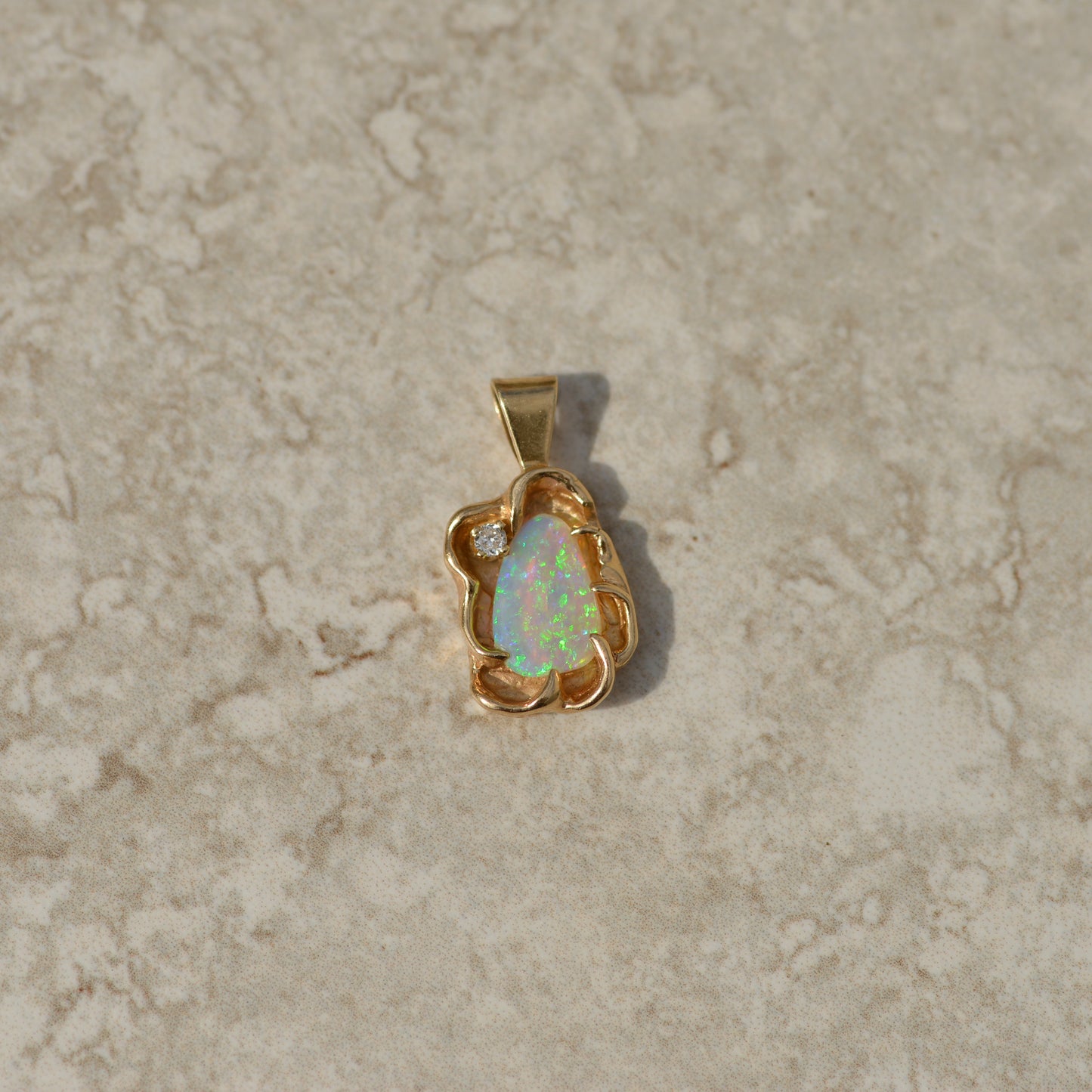 Vintage Opal & Diamond Pendant