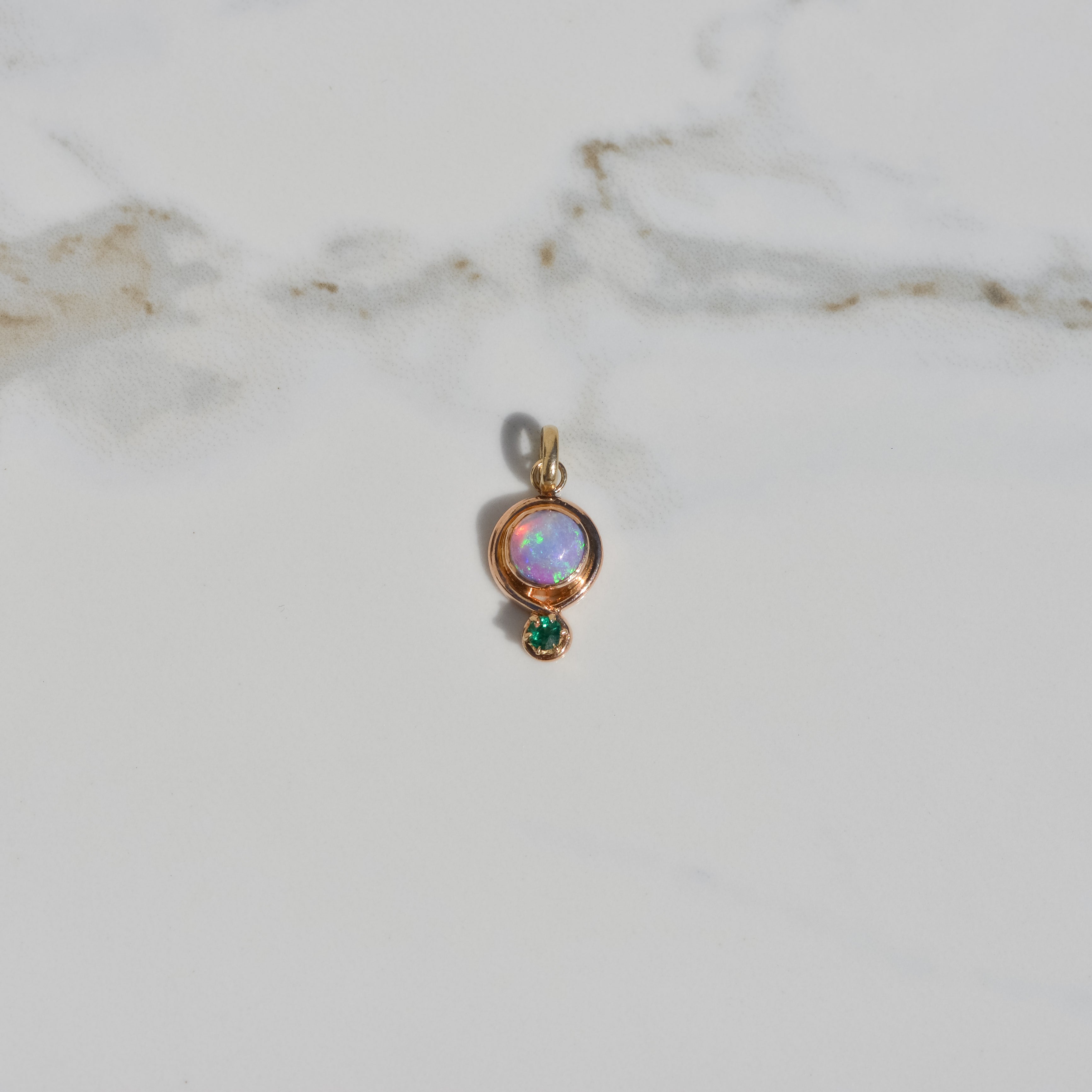 Antique Opal and Garnet Charm