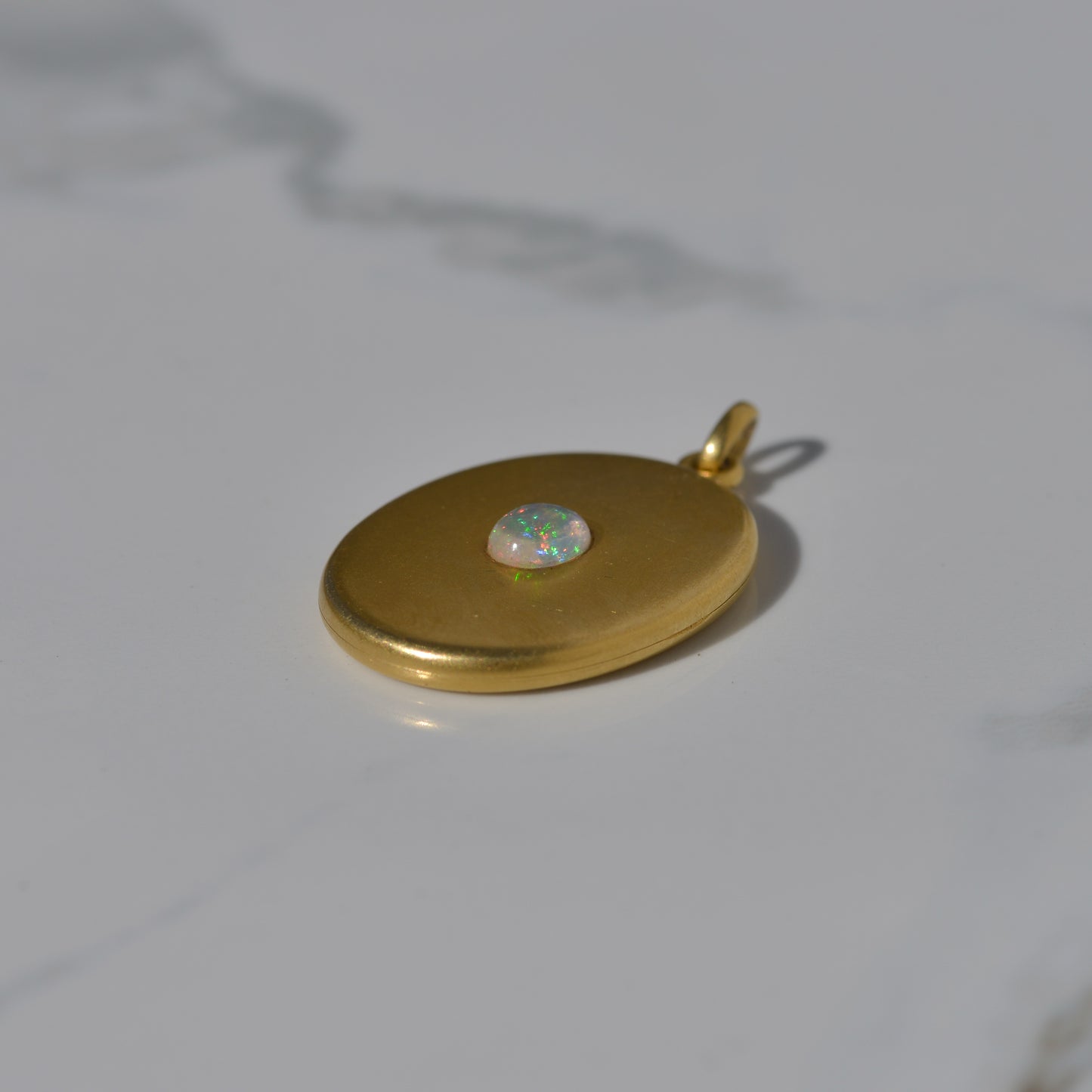 Antique Opal Cabochon Oval Locket 14k