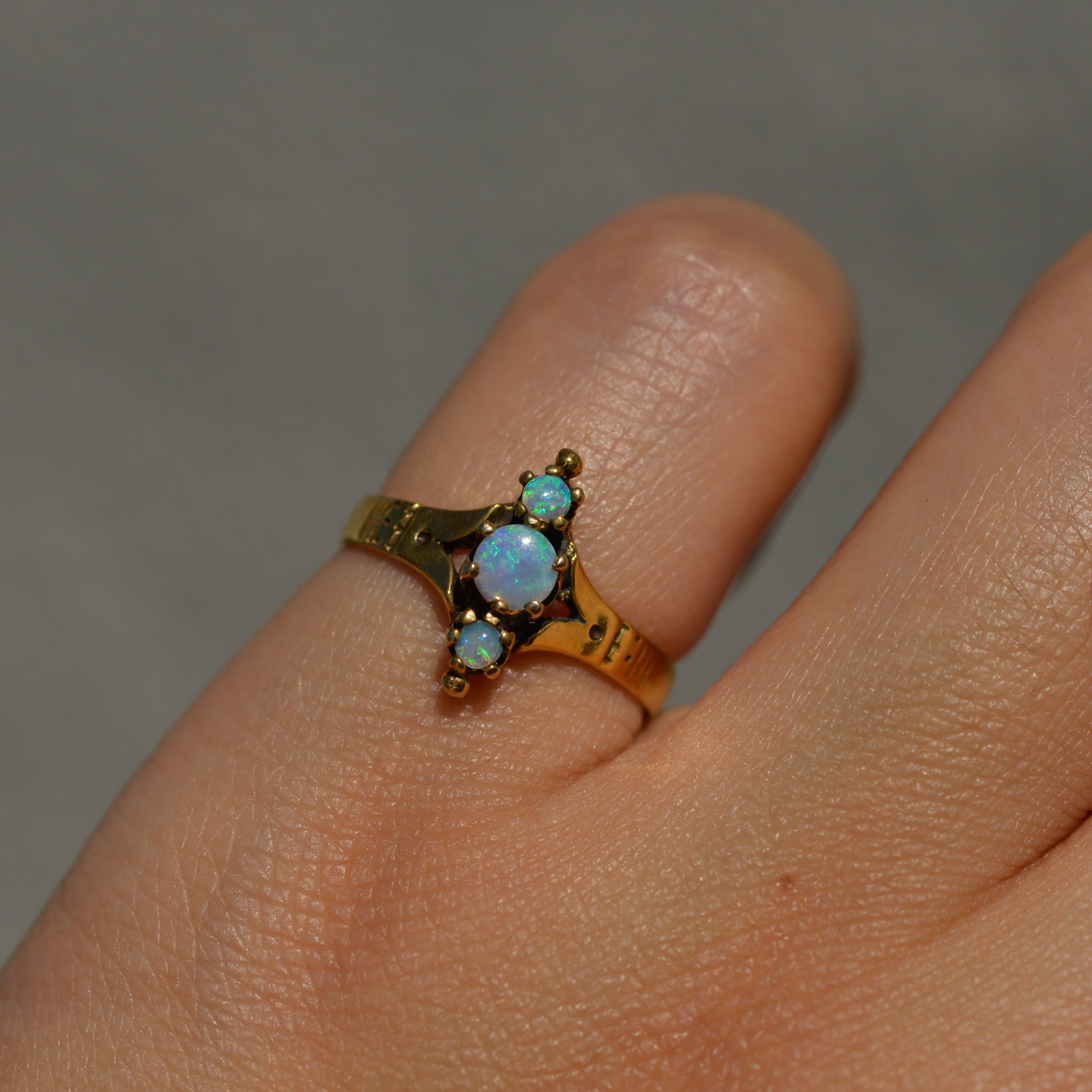 Vintage Opal Navette Ring