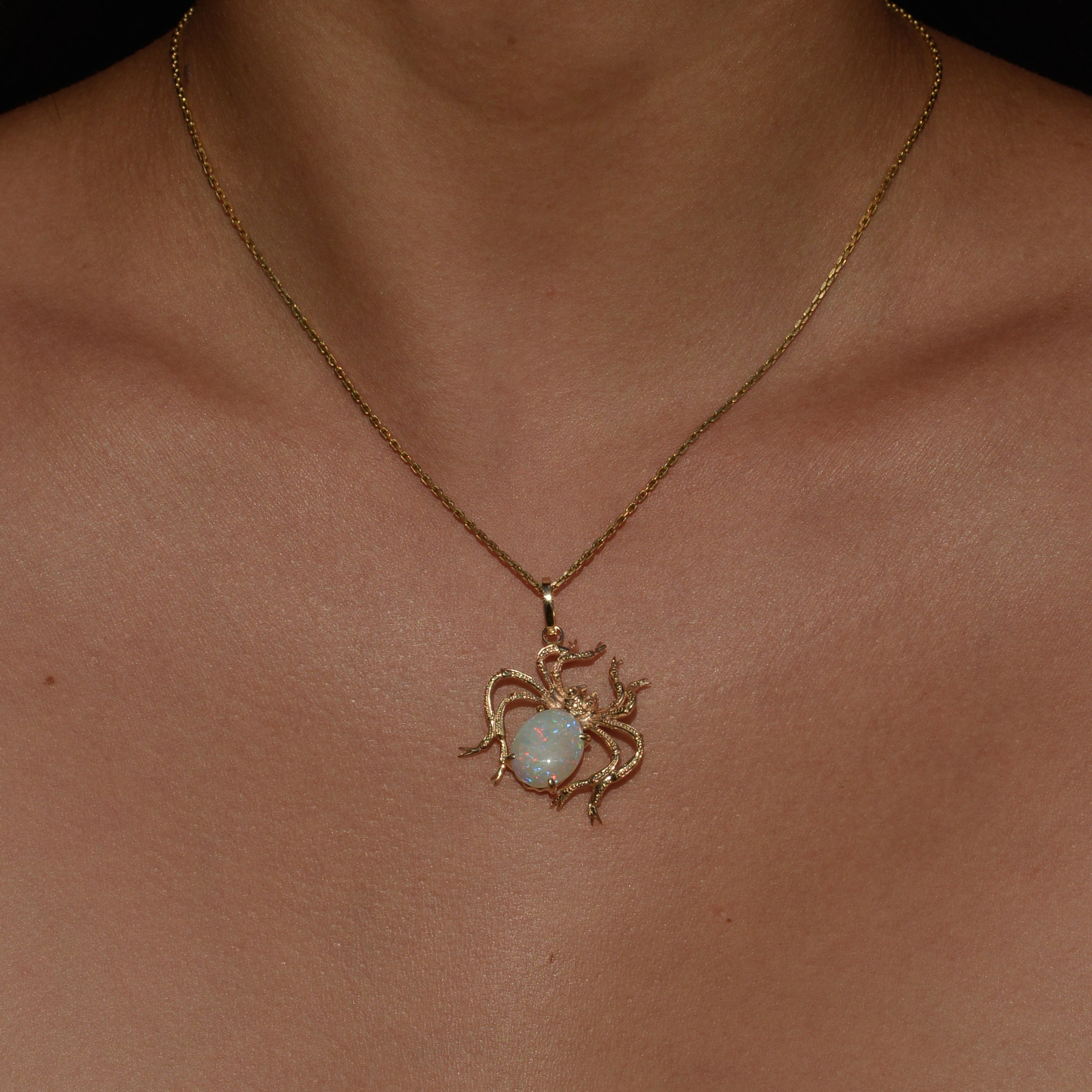 Antique Opal Spider Pendant