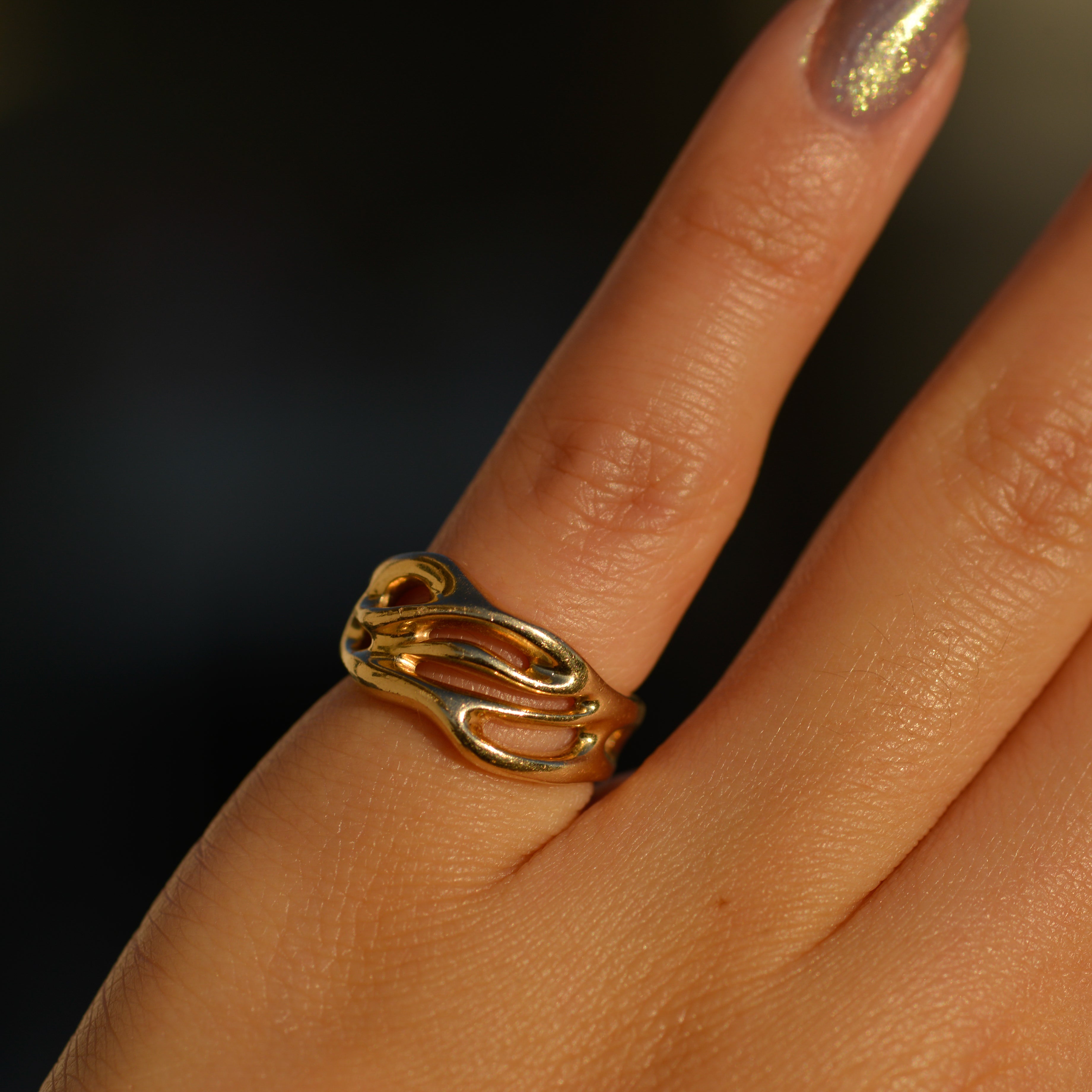 Shockwave Ripple Rings Vintage Wavy Ripple Ring – molimo