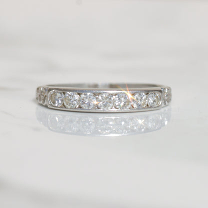 Art Deco Channel-set Diamond Band Platinum Sz 6