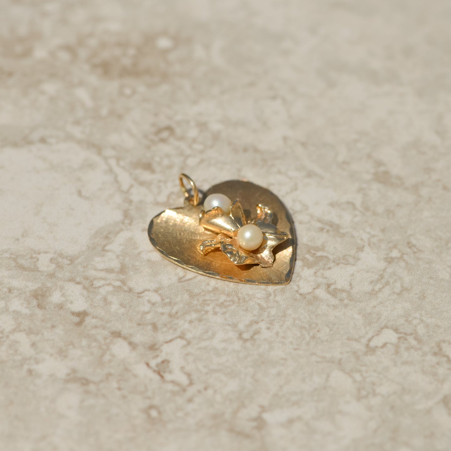 Vintage Orchid Heart Charm