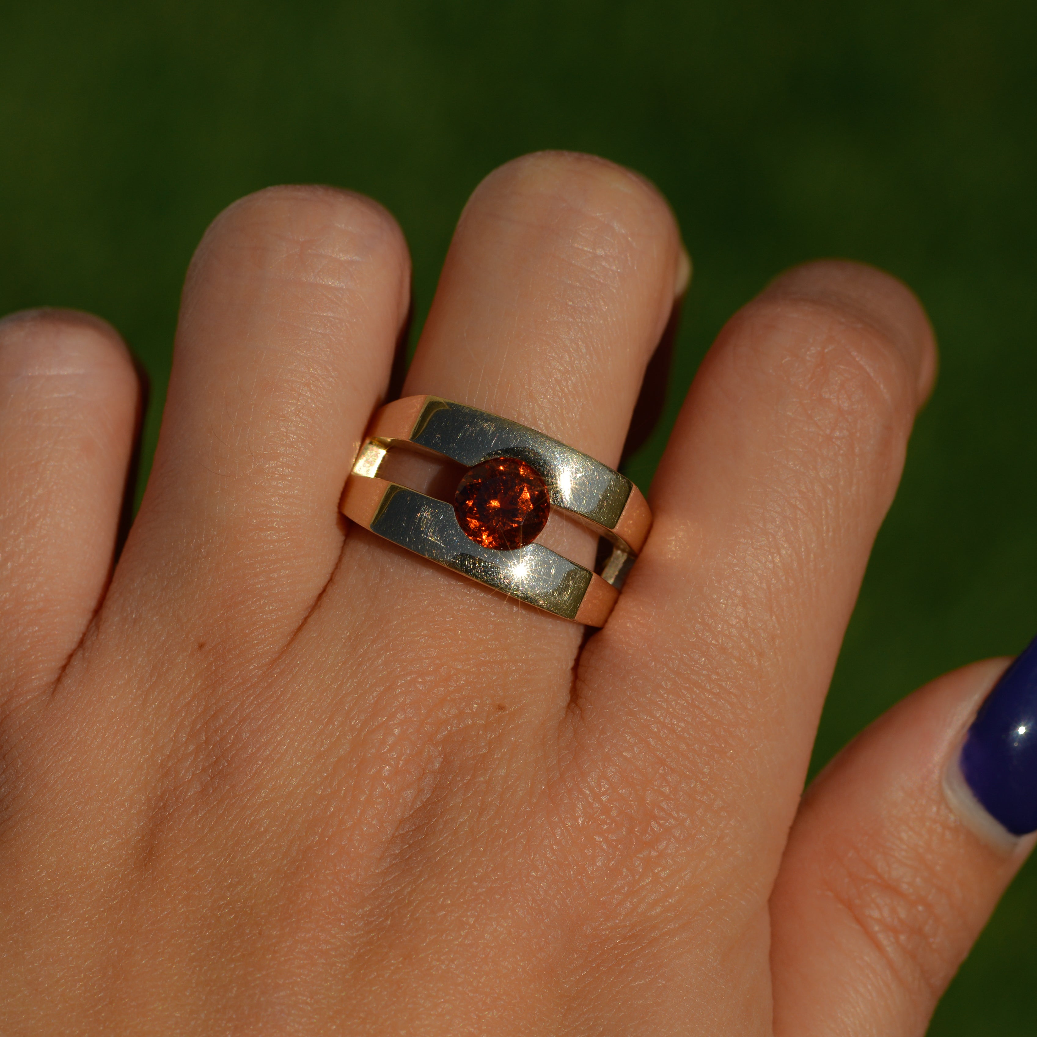 Estate Orange Sapphire Ring