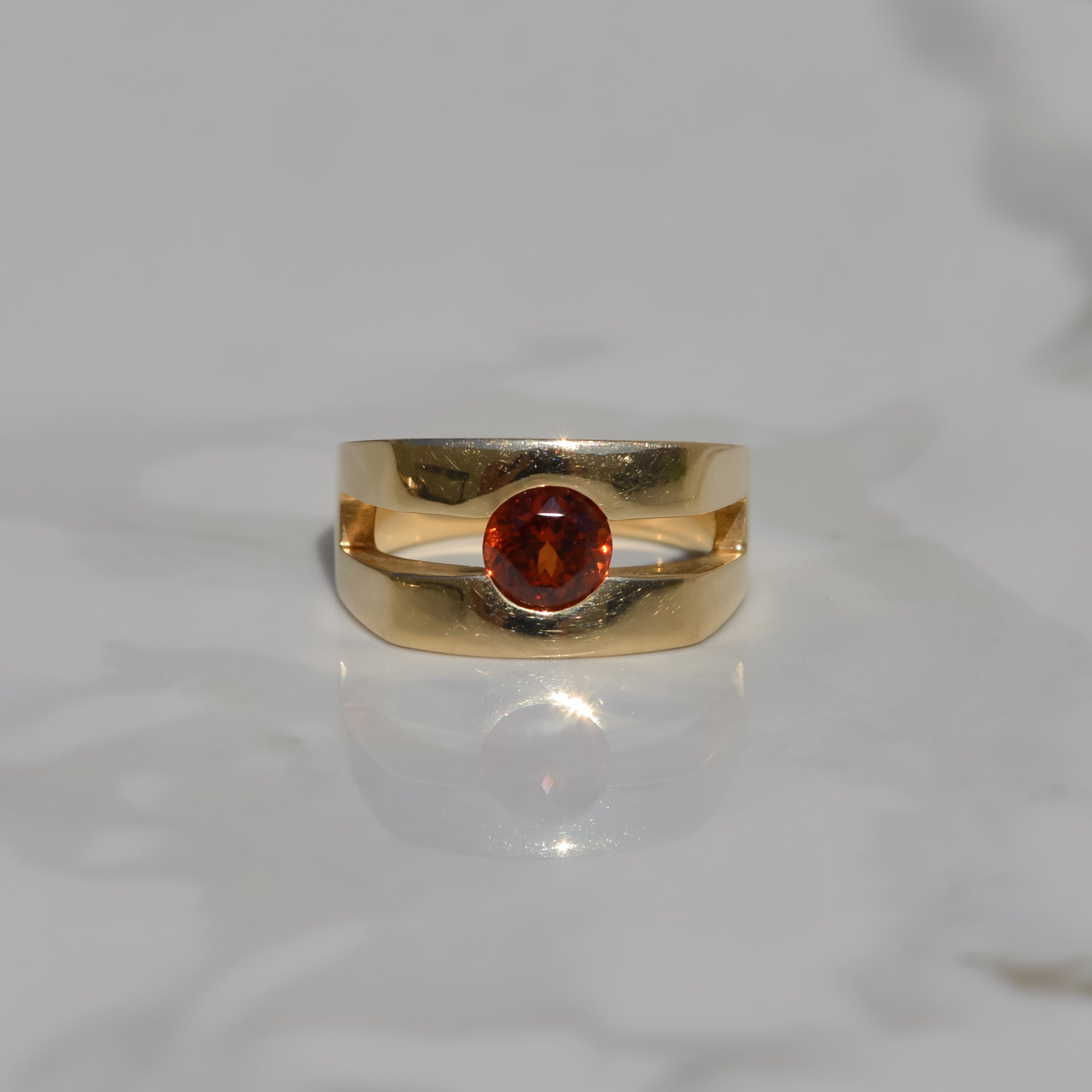 Estate Orange Sapphire Ring