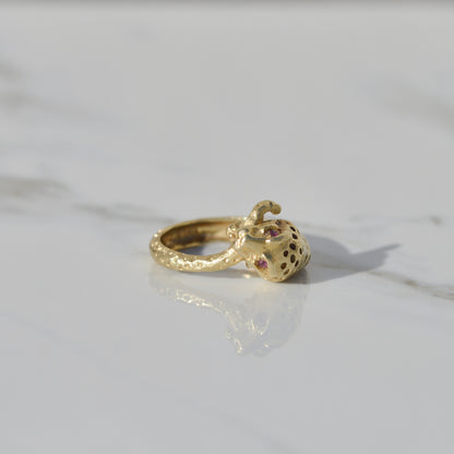 Vintage Ouroboros Snake Ring Sz 6 18k