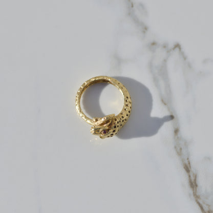 Vintage Ouroboros Snake Ring Sz 6 18k