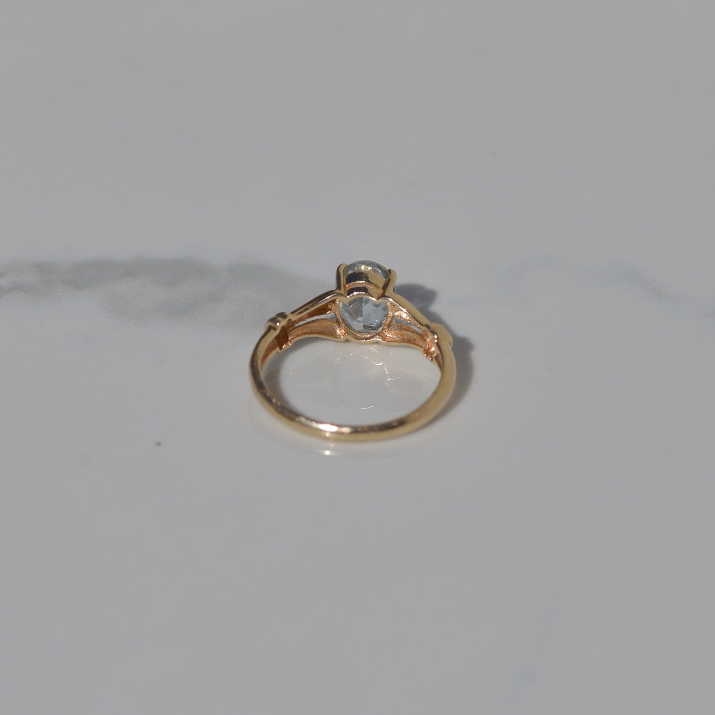 Vintage Aquamarine Ring Sz 5 3/4 14k