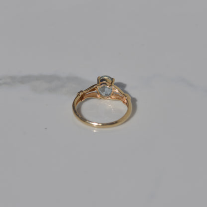 Vintage Aquamarine Ring Sz 5 3/4 14k