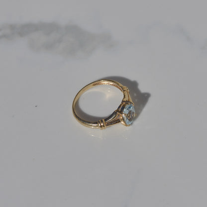 Vintage Aquamarine Ring Sz 5 3/4 14k