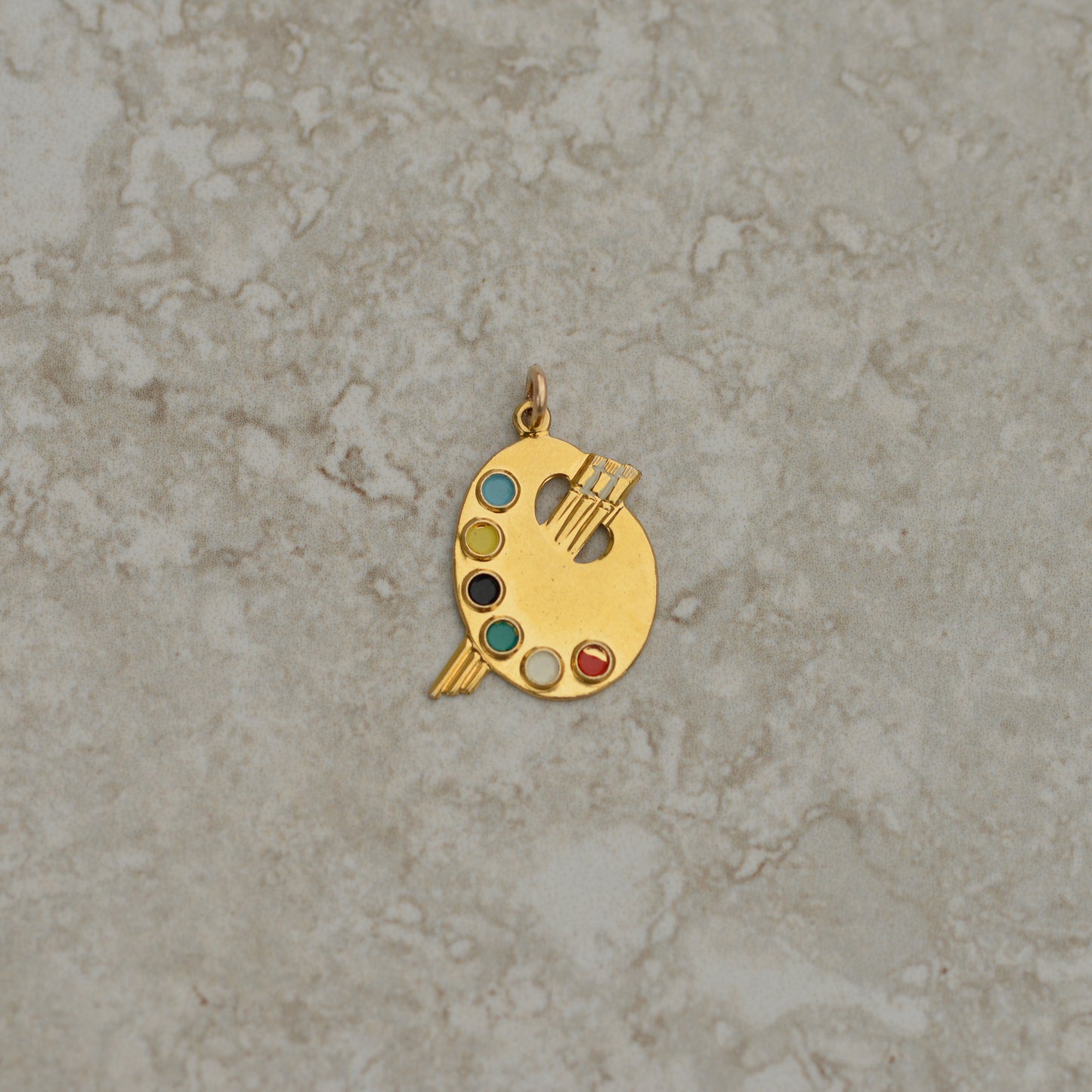 Vintage Enamel Artist's Palette Charm