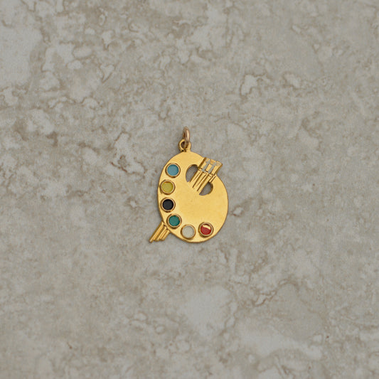 Vintage Enamel Artist's Palette Charm